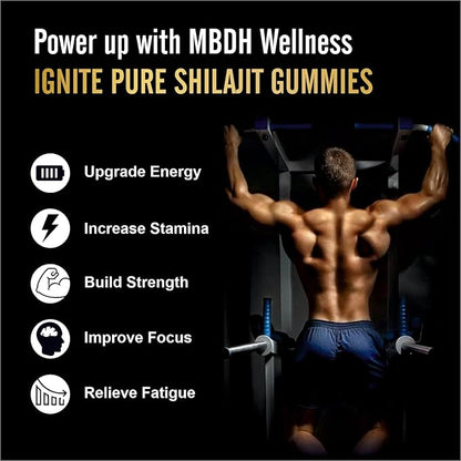 Pure Himalayan Shilajit Gummies – 75%+ Fulvic Acid, High Potency Gold Grade – Blend for Energy, Vitality & Immune Support, Travel - Friendly, Tamarind Flavor – 60 Gummies
