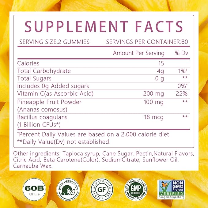 Premium Diamond Feminine Balance Gummies-pH Balance with Prebiotics & Lactobacillus Probiotic Blend&Hawaiian Pineapple Immune Support,Vegan& Non-GMO (60 Gummies)