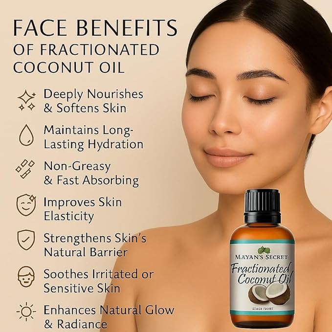 USDA Certified Organic Fractionated Coconut Oil, for Aromatherapy Relaxing Massage, Carrier Oil for Diluting Essential Oils, Hair & Skin Care Benefits, Moisturizer & Softener