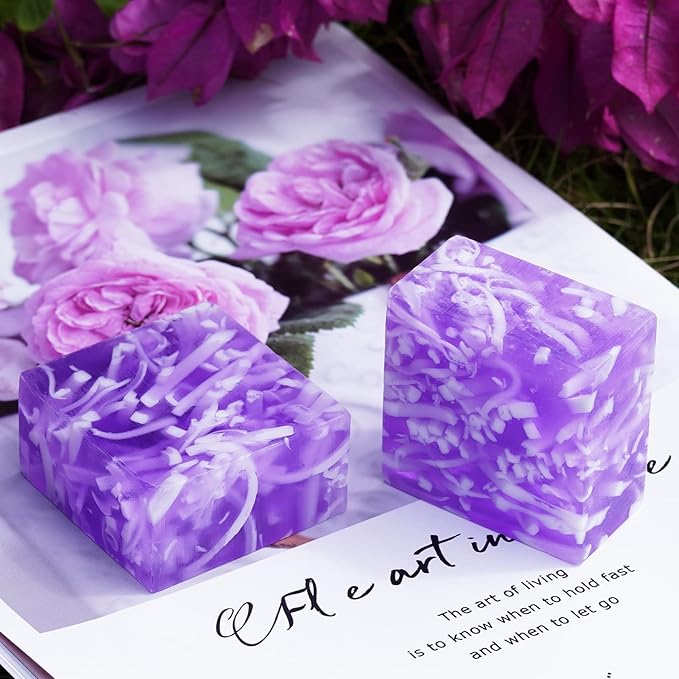 2 PCS Yoni Soap Bars for Women, 100% Handmade Natural PH Balanced & V Cleansing Bar Soap for Women, Natural Soap Bar with Bubble Foam Net, Bath Wash Odor Remover 3.53oz/100g (purple)