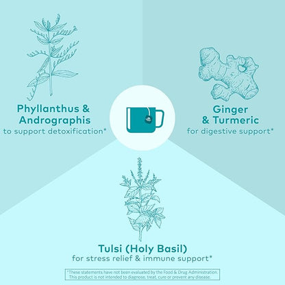 Organic India Tulsi Cleanse Herbal Tea - Holy Basil, Stress Relieving & Cleansing, Immune Support, Adaptogen, Vegan, USDA Certified Organic, Non-GMO, Caffeine-Free - 18 Infusion Bags, 1 Pack