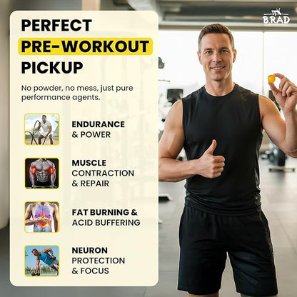 B.rad Real Rad Creatine Gummies | 5g Creatine Monohydrate Per Serving | with Alpha GPC, L-Theanine, L-Tyrosine, L-Citrulline & Panax Ginseng | Natural Lemon Flavor | 100 XL Gummies