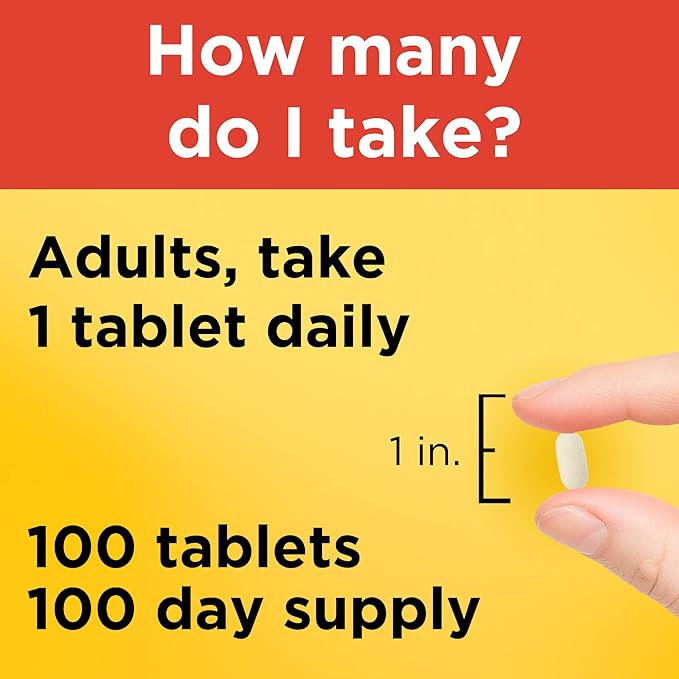 Nature Made Vitamin C 500 mg Tablets, Dietary Supplement, Vitamin C for Immune Support, 100 Tablets, 100 Day Supply