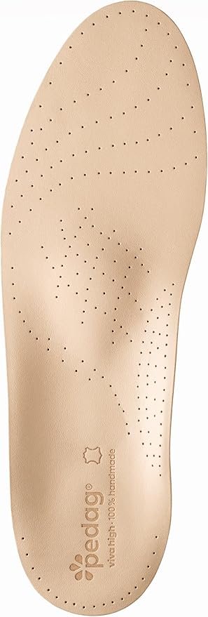 Pedag Viva High | Extra High Arch Support | Handmade in Germany | Plantar Fasciitis Relief | Heel Cushion | Activated Charcoal Odor Control | Metatarsal Support | Tan Leather | Men US 12/ EU 45