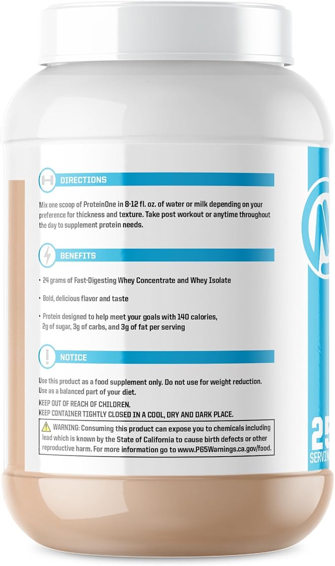 NutraOne ProteinOne Whey Protein Promote Recovery and Build Muscle with a Protein Shake Powder for Men & Women (Chocolate PB Cup - 2 LB)