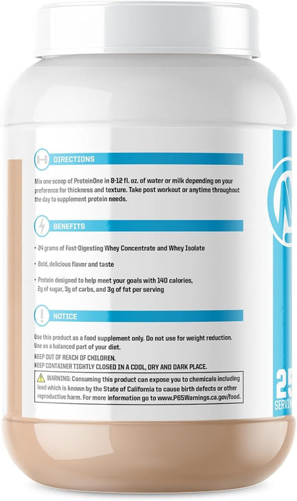 NutraOne ProteinOne Whey Protein Promote Recovery and Build Muscle with a Protein Shake Powder for Men & Women (Chocolate PB Cup - 2 LB)