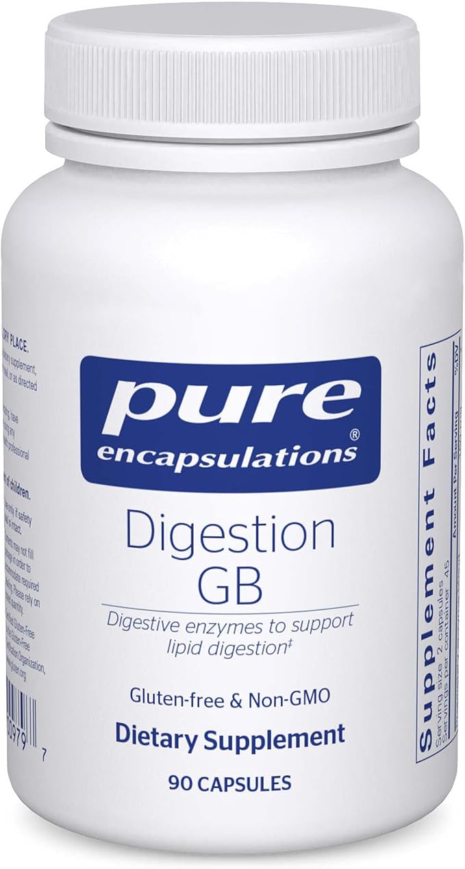 Pure Encapsulations Digestion GB - Digestive Enzyme Supplement - for Gallbladder Support & Gut Health* - with Bile Salts & Digestive Enzymes Blend - Gluten Free & Non-GMO - 90 Capsules