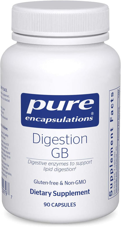 Pure Encapsulations Digestion GB - Digestive Enzyme Supplement - for Gallbladder Support & Gut Health* - with Bile Salts & Digestive Enzymes Blend - Gluten Free & Non-GMO - 90 Capsules