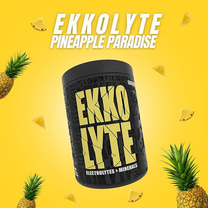 Ekkovision Ekkolyte Electrolytes and Minerals Powder, 50 MG Vitamin C & 155 MG Magnesium for Hydration Support, Essential Electrolytes for Women and Men, Pineapple Paradise Flavor, 120 Servings