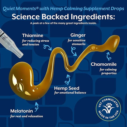 NaturVet Hemp Quiet Moments Calming Drops for Cat, 1oz