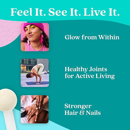 Further Food Unflavored Collagen Peptides Powder - 100% Grass-Fed, Hydrolyzed Type 1 & 3, 20g of Collagen per Serving, Supports Skin, Hair, Nails & Joints, 9.88 Oz