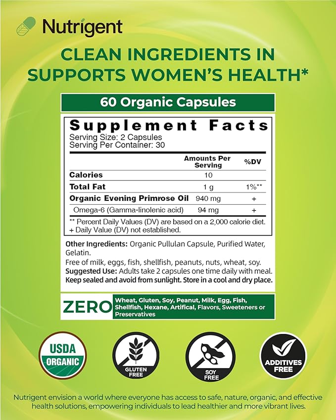 Organic Evening Primrose Oil + Cranberry Seed Oil Supplement Bundle, 940 mg Each, 100% Pure with Omegas & GLA, Cold Pressed Liquid Organic Capsules, Women’s Health, Skin Support