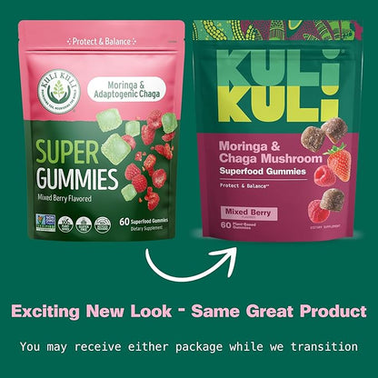 Kuli Kuli Super Energy Gummies - Energy Supplements with Moringa, Caffeine-Free Natural Energy Booster - 60 Non-GMO, Gluten-Free Moringa Gummies