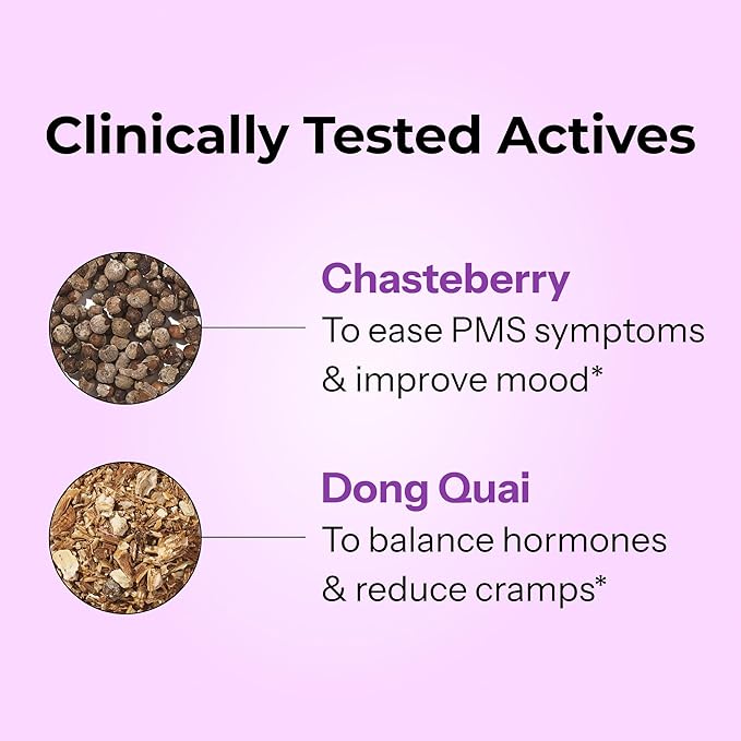 HUM Hormone Balance for Women, Supplement for Women's Health with Chasteberry & Dong Quai, Support for PMS Symptoms, Cramps, Irritability, Hormonal Balance, Monthly Support, 60 Capsules