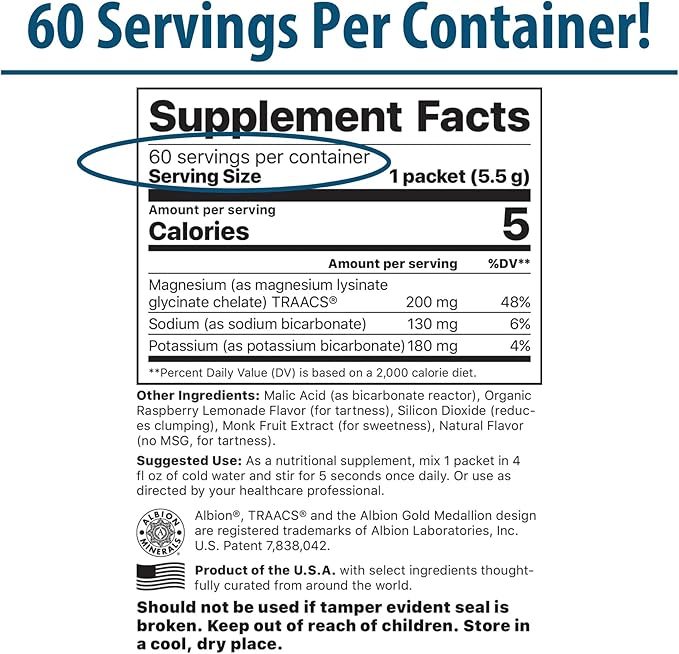 Jigsaw Health MagSoothe | Fast-Acting, Calming Magnesium Glycinate Powder Supplement | Raspberry Lemonade Flavor | 60 Servings (Packets)