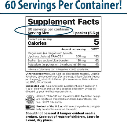 Jigsaw Health MagSoothe | Fast-Acting, Calming Magnesium Glycinate Powder Supplement | Raspberry Lemonade Flavor | 60 Servings (Packets)