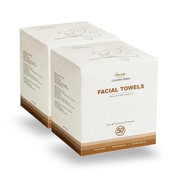 Face Towels,Facial Towels,100 Ct Disposable Face Towel, 9.8"X9.8"Face Cloths, Makeup Remover Face Towelettes Disposable,Disposable Face Cloths for Sensitive Skin,USDA Biobased Clean Face Towel