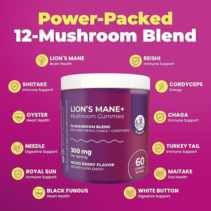 DR. MORITZ Ashwagandha Gummies + Lions Mane Mushroom Gummies Bundle – 60 Count Each – Sugar-Free, Non-GMO – with L-Theanine – Ashwagandha for Women & Men – Calm, Focus, Relaxation & Immune Support