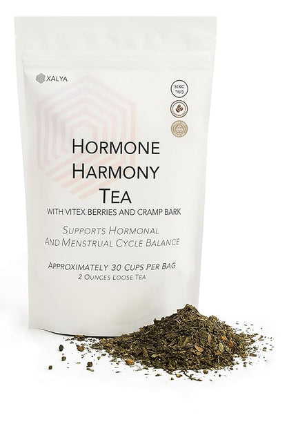 Hormone Balance Tea for Women Herbal Tea with Nettle, Raspberry Leaf, Spearmint, Vitex Berries & Cramp Bark – Natural Menstrual Cycle Support & PMS Relief – Caffeine-Free, 30 Servings