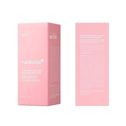 medicube Exosome Shot PDRN Pink Collagen 2,000 PPM Spicule Facial Serum | Liquid Skin Booster | Exosome, Salmon DNA Spicules | Uneven Skin Tone, Pore Care, Skin Texture | Korean Skincare, 1.01 fl.oz