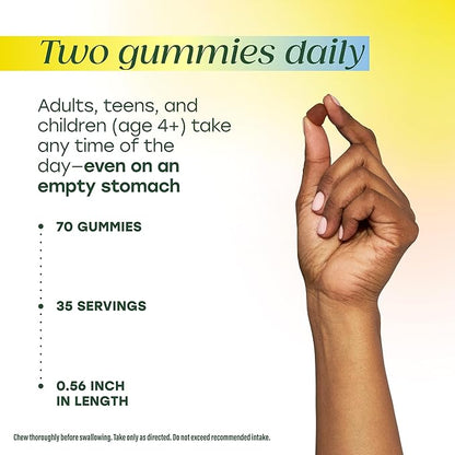 MegaFood C Defense Daily Vitamin C Supplement - Chewable Vitamin C Gummies, Immune Support Supplement, Tangy Citrus Flavor, Made with Real Food, Vegan - 70 Gummy Vitamins, 35 Servings