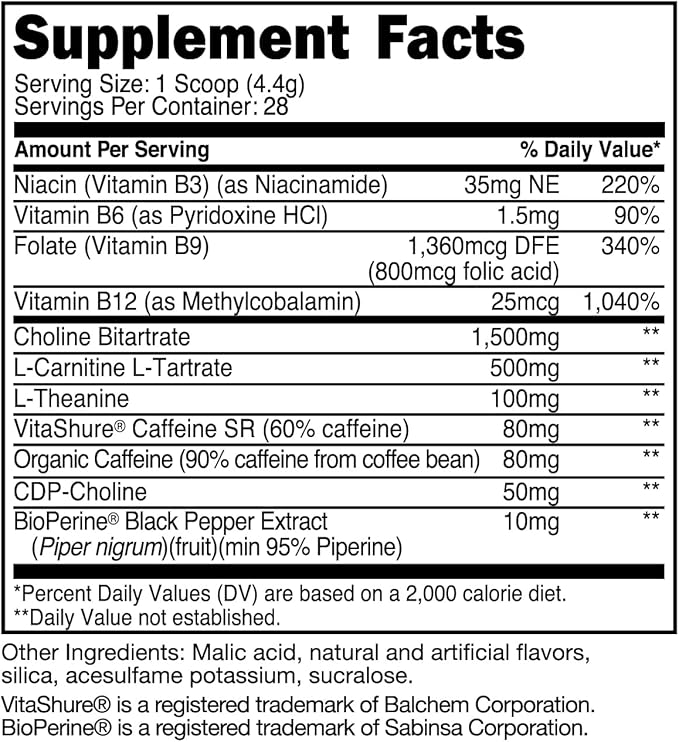 TransformHQ Energy & Focus Powder (Pina Colada) - Boost Shot Clean Energy Drink Mix - Sugar Free - Non-GMO, Gluten-Free - 28 Servings
