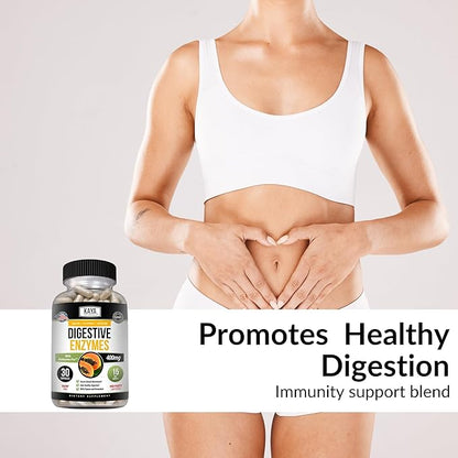 Kaya Naturals Digestive Enzymes with Prebiotics & Probiotics - Constipation & Bloating Relief Pills for Women & Men - Aids Immune Function - Digestion Support - 30 Veggie Capsules (Pack of 2)