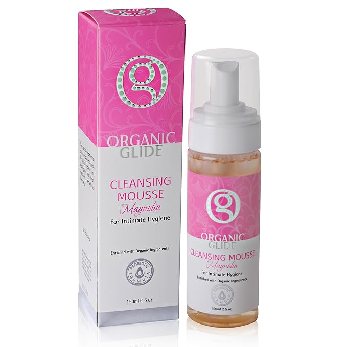 Organic Glide Feminine Body Wash 5 fl oz - Natural Cleansing Mousse with Unique Probiotic Support, pH Balanced, Gentle for Sensitive Skin & Intimate Areas, Refreshing Magnolia Scent (1-pack)
