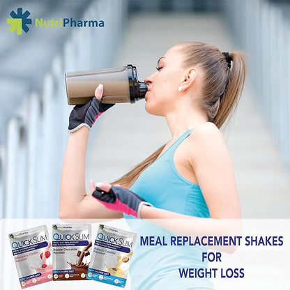 Quick Slim Meal Replacement Shake for Weight Loss, 30 Servings, 20g Protein, 27 Vitamins & Minerals, Dietary Fiber, Low Carb, Gluten Free