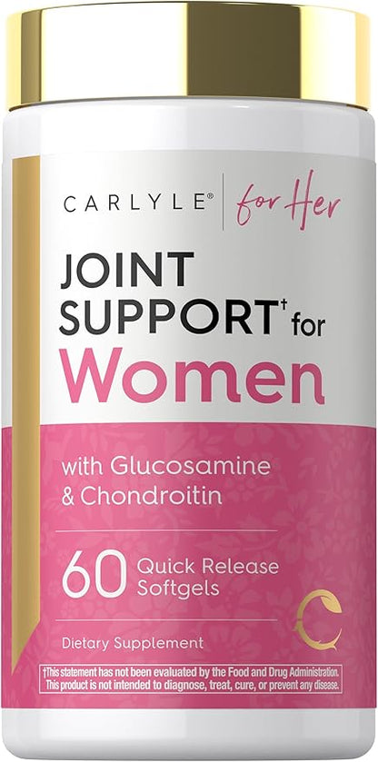 Carlyle Joint Support for Women | 60 Softgels | Complex with Omega-3 and Collagen Peptides | Non-GMO, Gluten Free