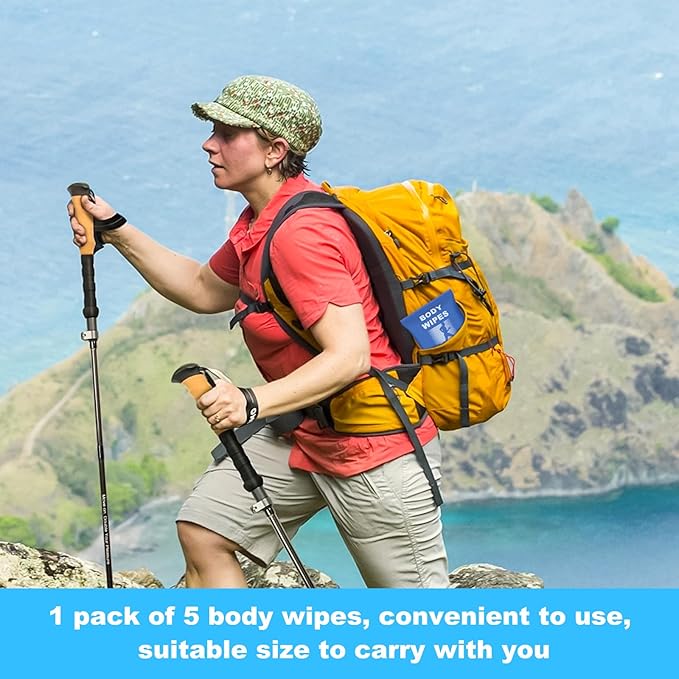 Body Wipes for Women and Men Individually Wrapped Face and Body Wipes, Bath Wipes for Adults No Rinse Personal Cleansing Wipes Travel, Bulk Deodorant for Homeless Shower Wipes (5Wipes/Pack,100Pack)