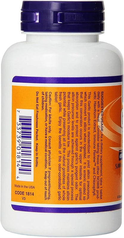 NOW Foods by Now Garlic 5000 Ordor Controlled 90 Tablets