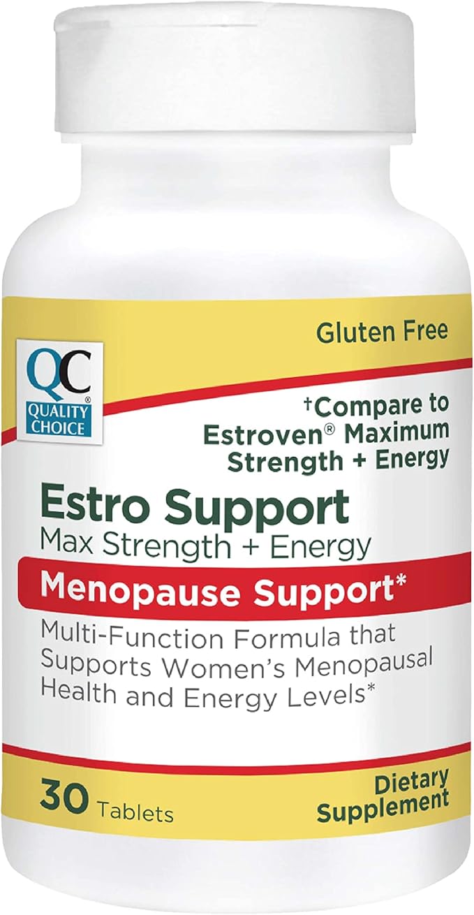 Quality Choice Estro Support Max + Energy Tablets Menopause Support 30 Count