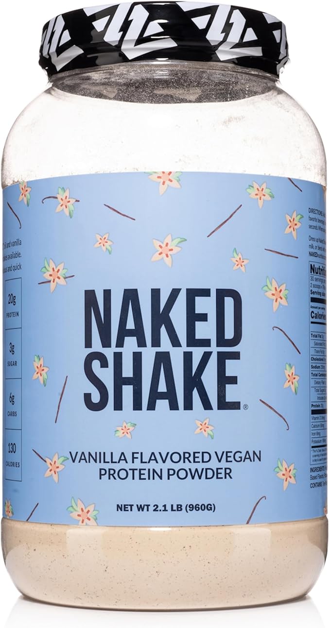 NAKED Shake - Vanilla Protein Powder - Plant Based Protein Shake with Mct Oil, NSF Certified, Gluten-Free, Soy-Free, No Gmos Or Artificial Sweeteners - 30 Servings