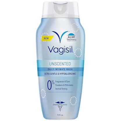 Vagisil Feminine Wash for Intimate Area Hygiene, pH Balanced and Gynecologist Tested, Unscented, 12 oz (Pack of 1)