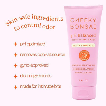 Cheeky Bonsai pH Balanced Feminine Wash for Women - Removes Odor - Gentle on Sensitive Skin - No Dyes or Parabens - Hypoallergenic - Gynecologist Approved (7 Ounces)