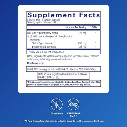 Pure Encapsulations Liposomal Glutathione - Immune Support & Liver Detox* - Antioxidant Protection - with Setria Glutathione - Non-GMO - 30 Softgel Capsules