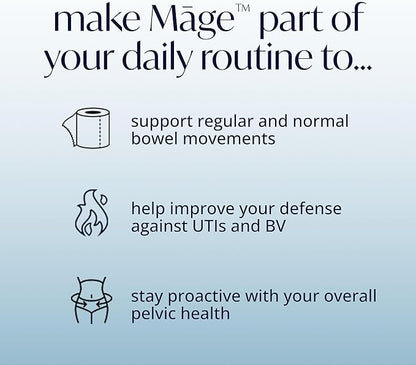 Solv Wellness Mage Probiotic for Her, Daily Womens Prebiotic and Probiotics Blend Nutritional Supplements for Digestive, Vaginal PH Balance, Urinary Tract Health Support, 30 Capsules