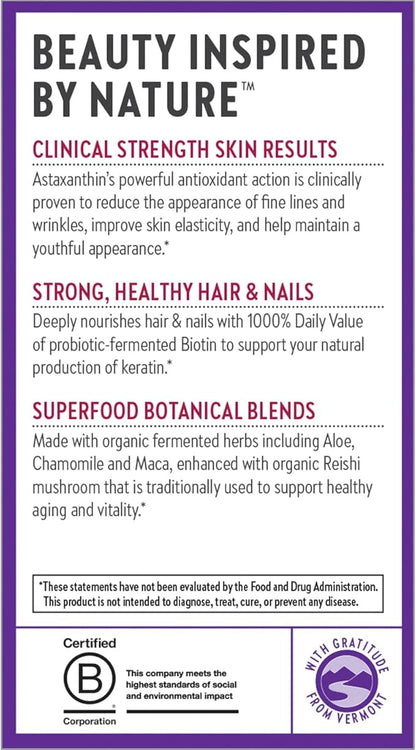 New Chapter Hair Skin & Nails Vitamins with Fermented Biotin+astaxanthin Vegetarian Capsule, 30 Count (Pack of 1)