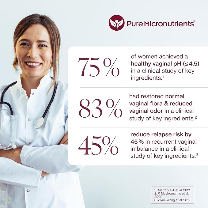 Pure Micronutrients pH Balance Vaginal Probiotics for Women - Odor & Itch Support - Vaginal Health Pills with Cranberry, Lactobacillus & Prebiotics - Feminine Wellness Daily Supplement - 60 Capsules