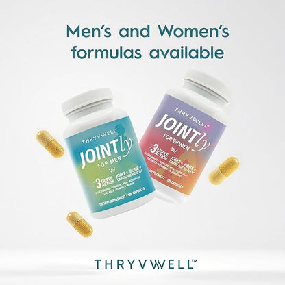 Jointly for Men – Joint Bone & Cartilage Supplement – Glucosamine Chondroitin MSM Turmeric Boswellia Collagen Vitamin D Calcium Hyaluronic Acid Magnesium & Boron – 120 Capsules