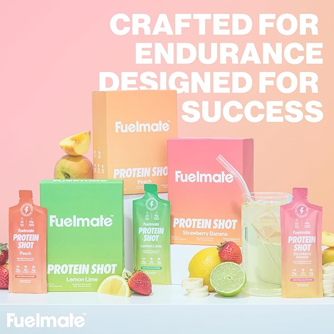 Strawberry Banana Liquid Collagen Easy Protein Shots - 15g Protein + 22 Amino Acids - Hydrolyzed Bovine Collagen Peptides for Skin, Hair & Joints - 10 x 1.29oz - Sugar, Dairy & Gluten Free