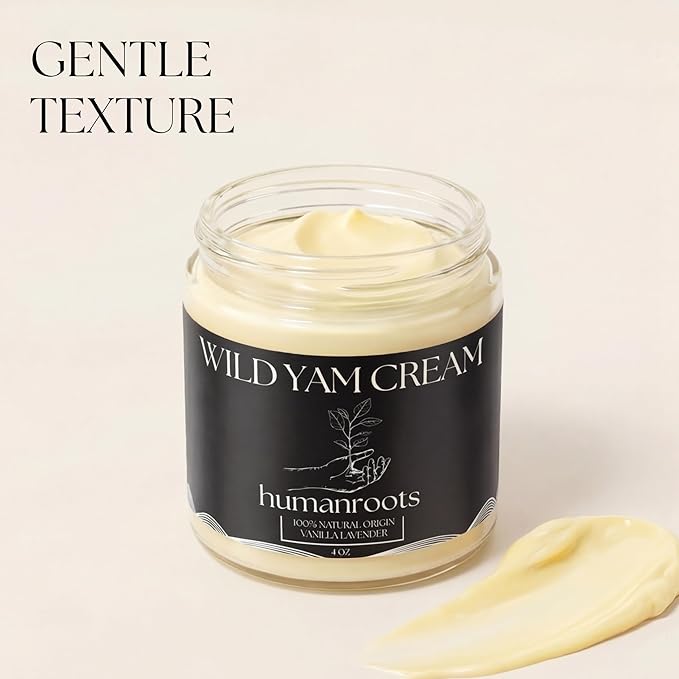 Wild Yam Cream - Menopause and PMS Support for Women, 4 oz (Vanilla Lavender), Organic Wild Yam Cream for Balance - Made with Chaste Tree Berry and Red Clover
