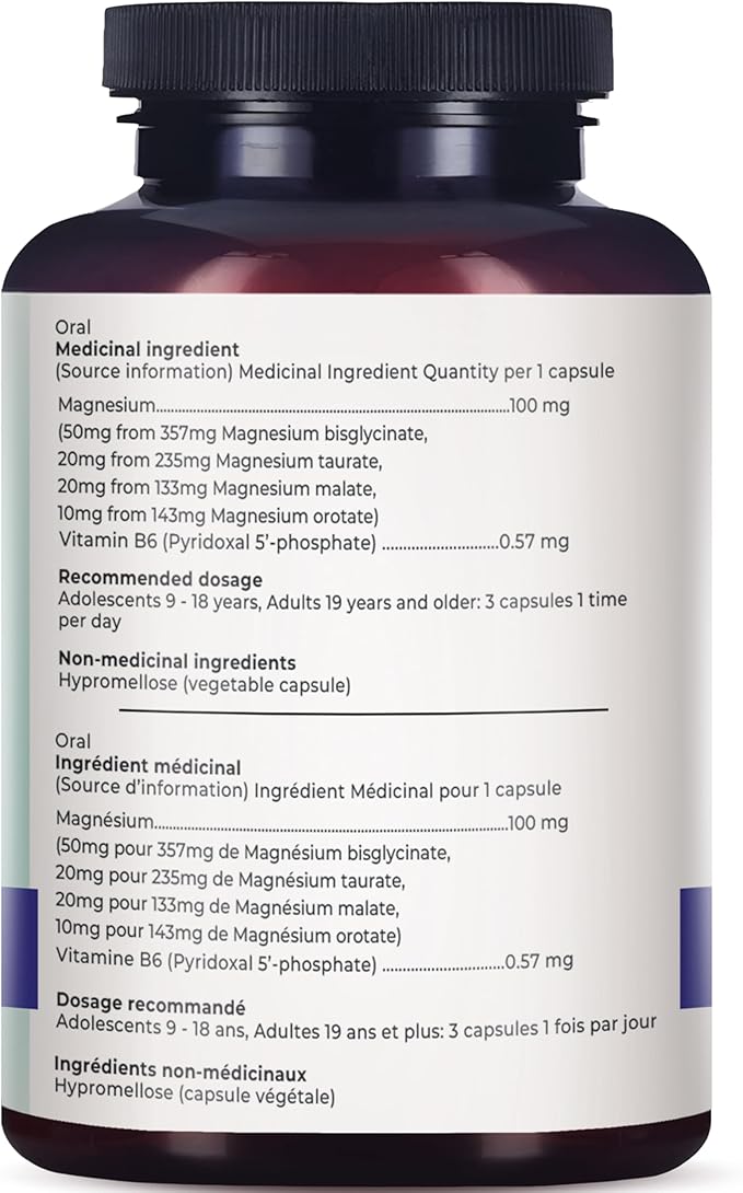 4-in-1 Magnesium Complex Supplement - Glycinate, Taurate, Malate, Orotate Blend - 300 mg per Serving, 120 Capsules
