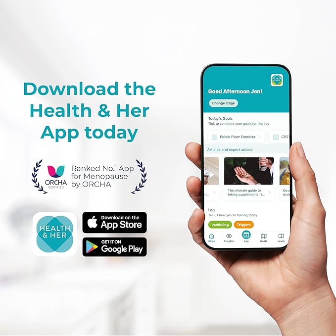 Health & Her Multivitamin Support After Menopause for Women 55+ - Supplements for Women - Nutrition and Wellbeing Support - 1 Month Supply, 60 Tablets - Vegan & Gluten Free