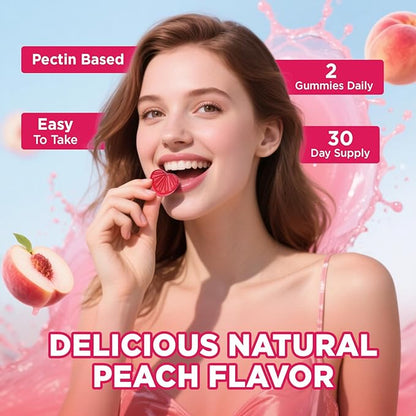 Saw Palmetto for Women Gummies, Organic Saw Palmetto with Pumpkin Seed Oil for Hair Growth, DHT Blocker & Urinary Health, Sugar Free, Vegan, Peach Flavor, 60 Chewable