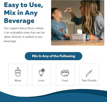 Organic Kids L-Methylfolate + Methyl B12 Cofactor - MTHFR Sublingual Form - 5-MTHF, Superior Form of Folate - Adjustable Dosing for All Ages - Mood, Behavior, Cognition - Organic Berry Flavor, 1 Fl oz