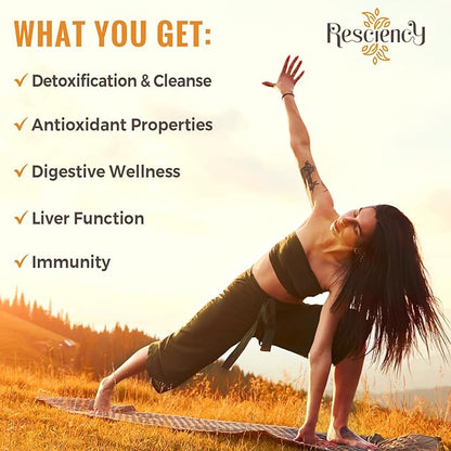 Resciency Detox Binder Supplement – Activated Charcoal, Zeolite, Bentonite Clay, Milk Thistle, Proprietary Blends - Liver & Gut, Max Absorption, 180 Vegan Capsules