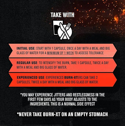 Jacked Factory Burn-XT Clinically Studied Fat Burner & Weight Loss Supplement - Appetite Suppressant & Energy Booster - with Acetyl L-Carnitine, Green Tea Extract and More - 60 Natural Diet Pills