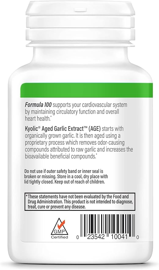 Kyolic Aged Garlic Extract Formula 100, Cardiovascular Health*, 100, Capsules.